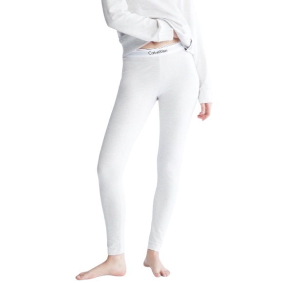 Calvin Klein Pants - 💖MEGA SALE💖Calvin Klein Women's Pure Ribbed Lounge White Legging QS6686-110